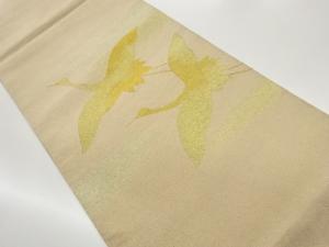 綴れ霞に鶴模様織出し袋帯